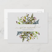 Waterverf Floral We hebben nieuw huisscript verpla Briefkaart (Voorkant / Achterkant)