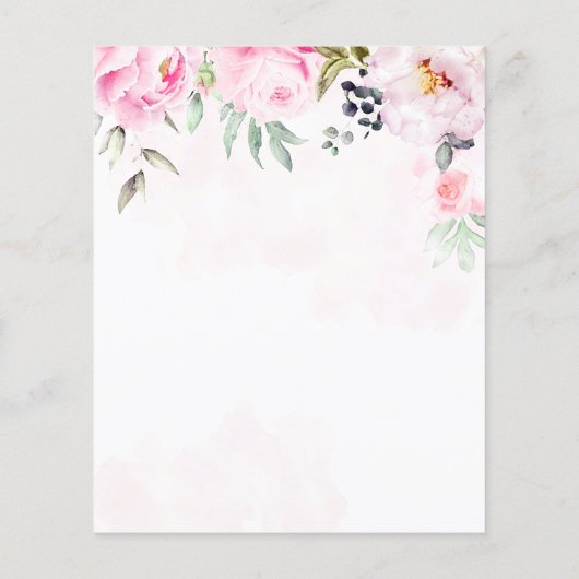 Waterverf Floral Weddenschap (Achterkant)