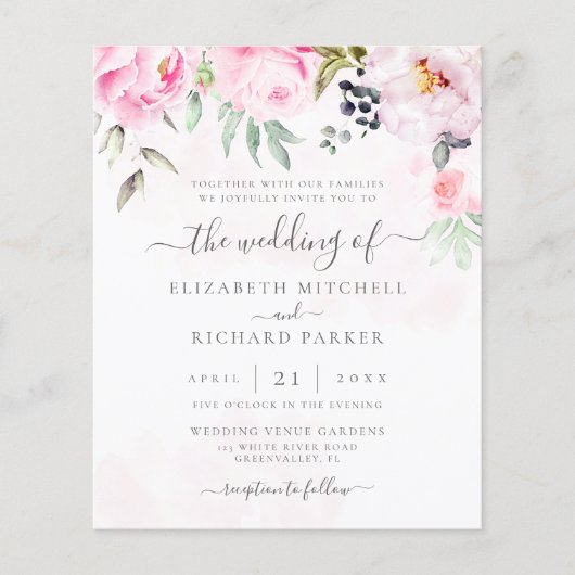 Waterverf Floral Weddenschap (Voorkant)