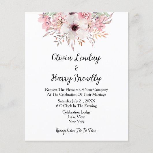 Waterverf Floral Weddenschap (Voorkant)