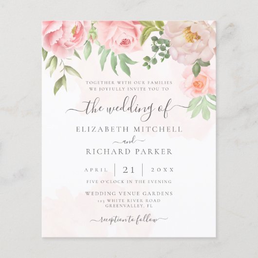 Waterverf Floral Weddenschap (Voorkant)