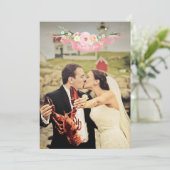 Waterverf Floral Weddenschap Foto bedankt kaarten (Staand voorkant)