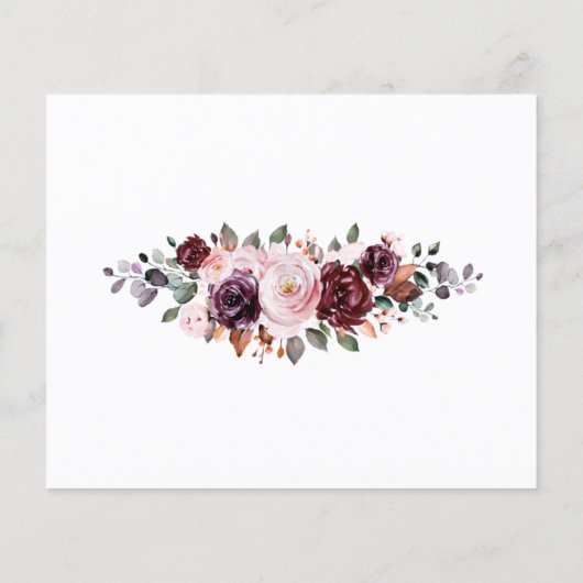 Waterverf Floral Weddenschap Hartelijk dank (Achterkant)