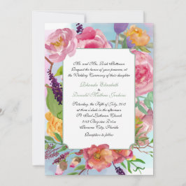 Waterverf Floral Weddenschap Kaart