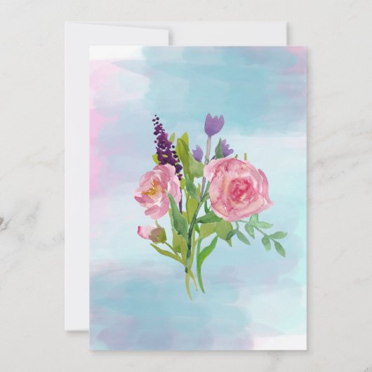 Waterverf Floral Weddenschap Kaart (Achterkant)