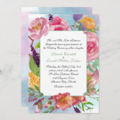 Waterverf Floral Weddenschap Kaart (Voorkant / Achterkant)