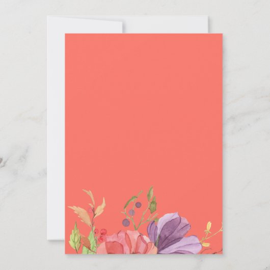 Waterverf Floral Weddenschap Kaart (Achterkant)