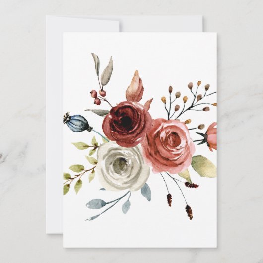 Waterverf Floral Weddenschap Kaart (Achterkant)