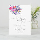 Waterverf Floral Weddenschap Kaart (Staand voorkant)