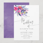 Waterverf Floral Weddenschap Kaart (Voorkant / Achterkant)