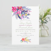 Waterverf Floral Weddenschap Kaart (Staand voorkant)