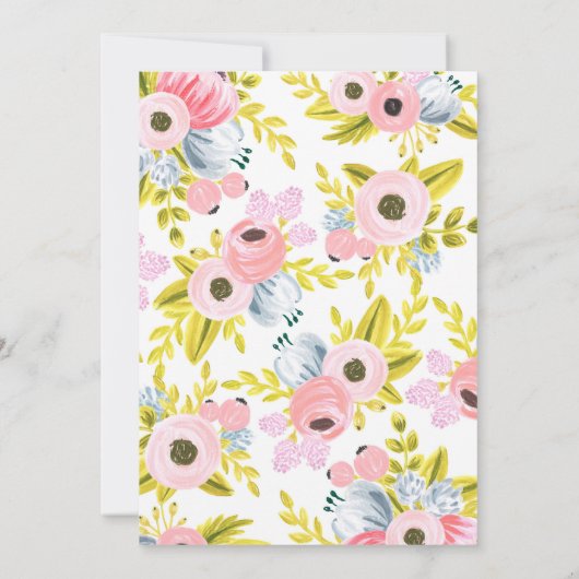 Waterverf Floral Weddenschap Kaart (Achterkant)