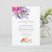 Waterverf Floral Weddenschap Kaart (Staand voorkant)