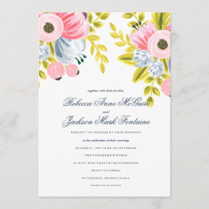 Waterverf Floral Weddenschap Kaart