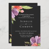 Waterverf Floral Weddenschap Kaart (Voorkant / Achterkant)