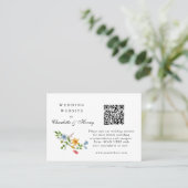 Waterverf Floral Weddenschap met QR-code Plaatskaartje (Staand voorkant)