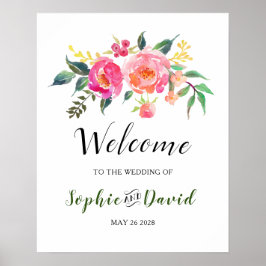 Waterverf Floral Weddenschap op de lente Poster
