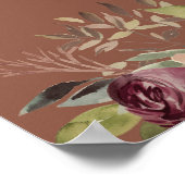 Waterverf Floral Weddenschap Rustic Bloom Welkom Poster (Hoek)