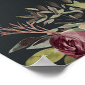 Waterverf Floral Weddenschap Rustic Bloom Welkom Poster (Hoek)