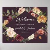 Waterverf Floral Weddenschap Rustic Bloom Welkom Poster (Voorkant)