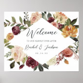 Waterverf Floral Weddenschap Rustic Bloom Welkom Poster (Voorkant)