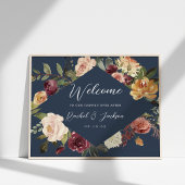 Waterverf Floral Weddenschap Rustic Bloom Welkom Poster