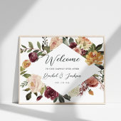 Waterverf Floral Weddenschap Rustic Bloom Welkom Poster