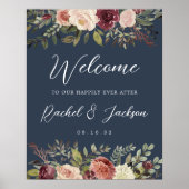 Waterverf Floral Weddenschap Rustic Bloom Welkom Poster (Voorkant)