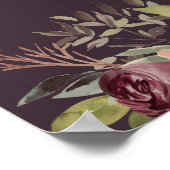 Waterverf Floral Weddenschap Rustic Bloom Welkom Poster (Hoek)