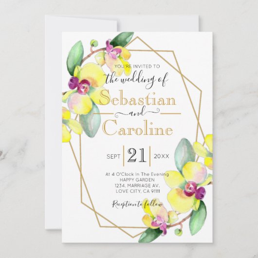 Waterverf Floral Weddenschap Save The Date (Voorkant)