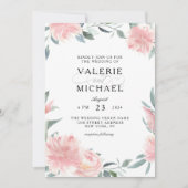 Waterverf Floral Weddenschap Wispy Pink Kaart (Voorkant)
