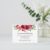 Waterverf Floral Wedding Accommodations Informatiekaartje (Staand voorkant)