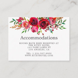 Waterverf Floral Wedding Accommodations Informatiekaartje