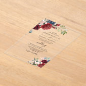 Waterverf Floral Wedding Acryl Uitnodigingen (Laagn)