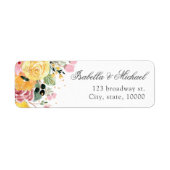 Waterverf Floral Wedding-adres Etiket (Voorkant)