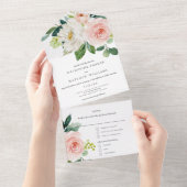  Waterverf Floral Wedding All In One Uitnodiging (Afscheurbaar)