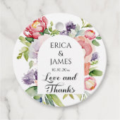 Waterverf Floral Wedding Bedankjes Labels (Voorkant)
