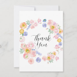 Waterverf Floral Wedding Bedankkaart