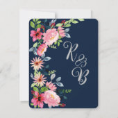 Waterverf Floral Wedding Bedankkaart (Achterkant)