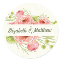 Waterverf Floral Wedding Bedankt