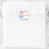 Waterverf floral Wedding bedankt Ronde Sticker (Tas)