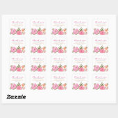 Waterverf Floral Wedding Bedankt Vierkante Sticker (Vel)