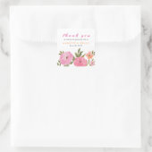 Waterverf Floral Wedding Bedankt Vierkante Sticker (Tas)