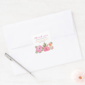 Waterverf Floral Wedding Bedankt Vierkante Sticker (Envelop)