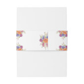 Waterverf Floral Wedding Belly Band Uitnodigingen Wikkel (Achterkant Voorbeeld)