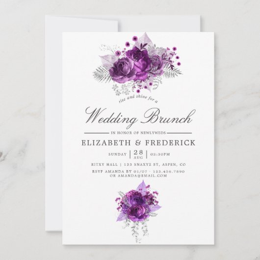 Waterverf Floral Wedding Brunch Aankondiging (Voorkant)