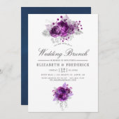 Waterverf Floral Wedding Brunch Aankondiging (Voorkant / Achterkant)