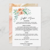 Waterverf Floral Wedding Buffet Menu Earth Tone (Voorkant / Achterkant)