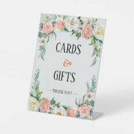 Waterverf Floral Wedding Cards en Gifts Reclamebord Met Voetstuk