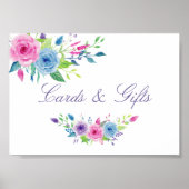 Waterverf Floral Wedding Cards en Gifts Sign Poster (Voorkant)